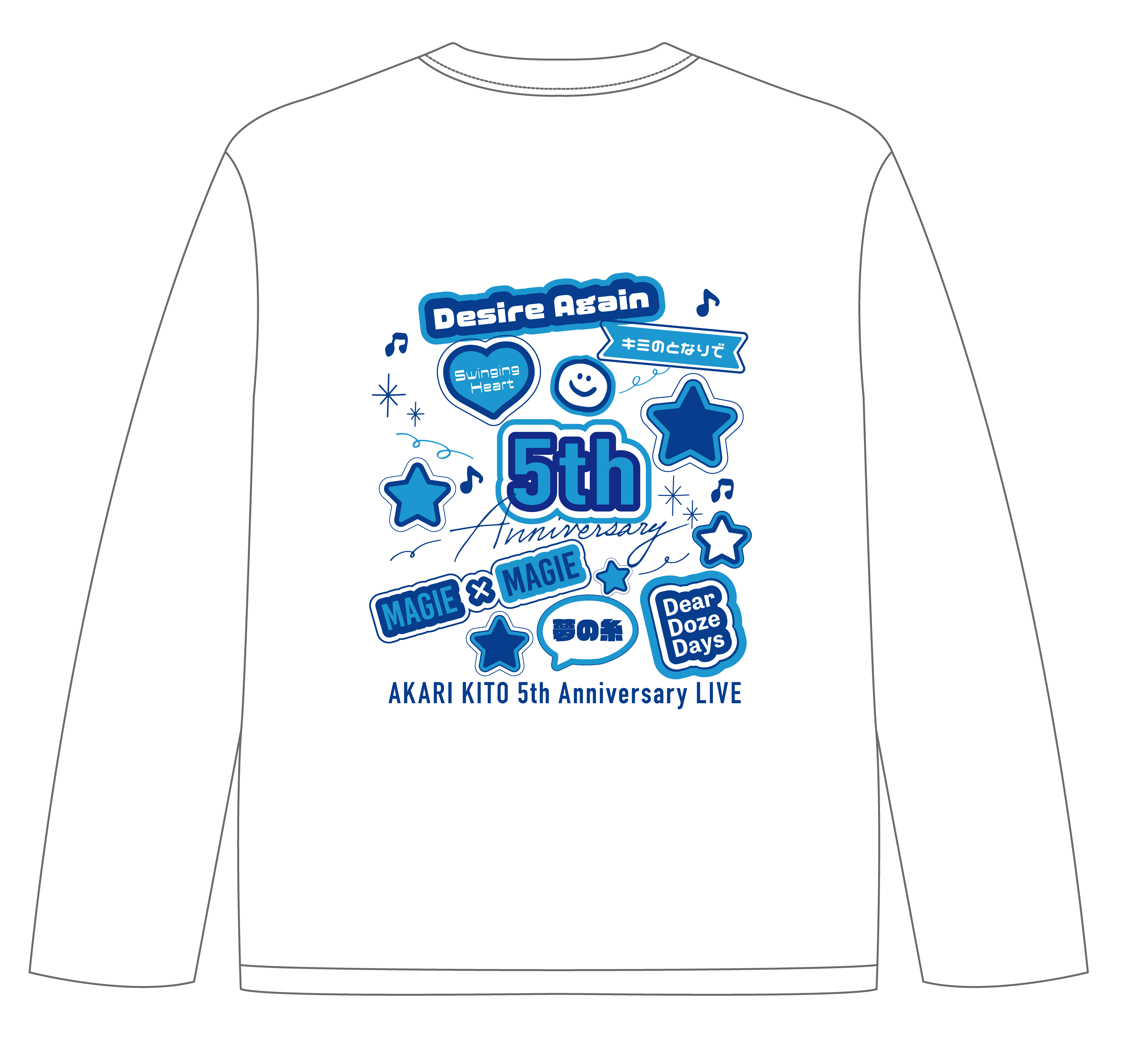 ビッグシルエットロンT White【鬼頭明里 5th Anniversary LIVE「All